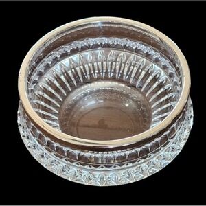 Vintage Gorham Lead Crystal Bowl‎ Silver Plated Rim Lyric Collection